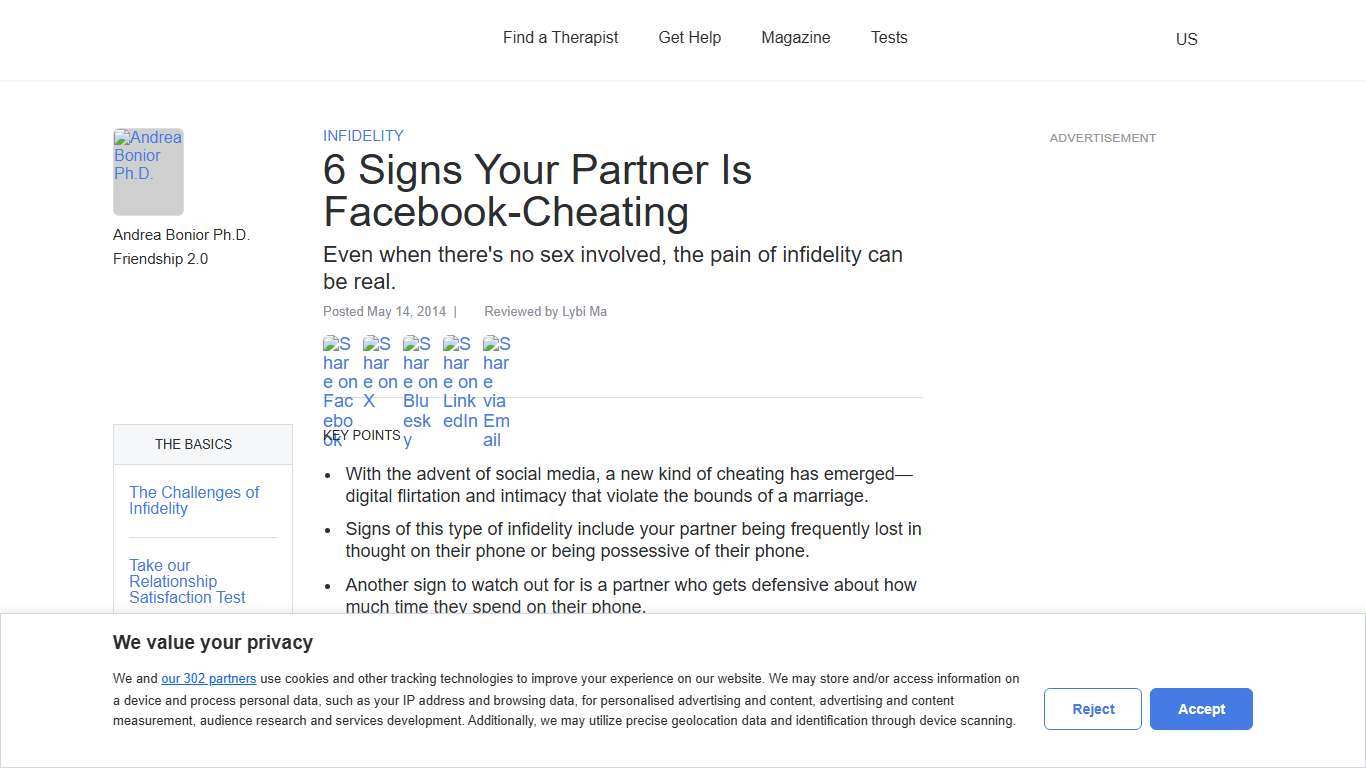 6 Signs Your Partner Is Facebook-Cheating Psychology Today